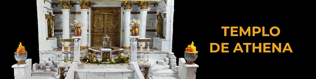 Imagen del diorama Templo de Athenea hecho a mano